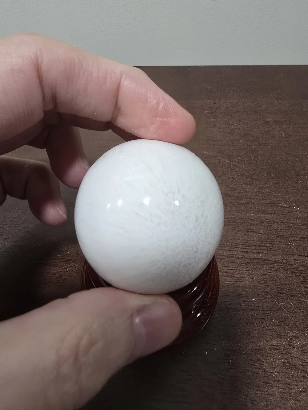 Scolecite Crystal Sphere 45 mm - Picture 6 of 9
